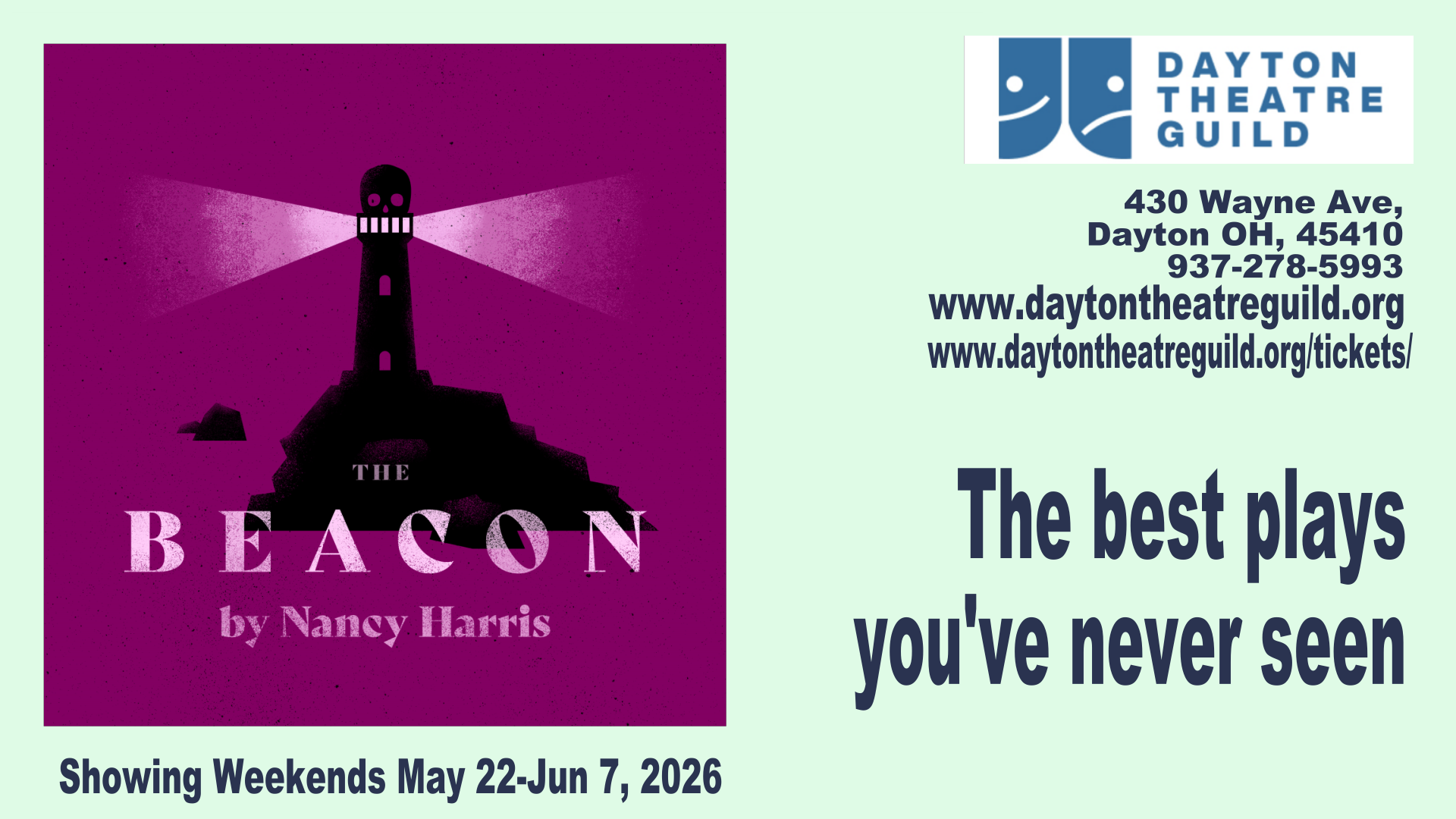 THE BEACON, by Nancy Harris, at The Dayton Theatre Guild