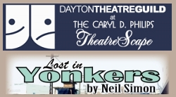 LOST IN YONKERS & Dayton Theatre Guild combined logo. Play by Neil Simon