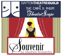 SOUVENIR & Dayton Theatre Guild combined logo. Play by Stephen Temperly