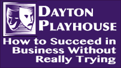 HOW TO SUCCEED IN BUSINESS WITHOUT REALLY TRYING & Dayton Playhouse combined logo.