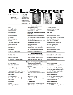 On-line PDF of K.L.Storer's actors resume