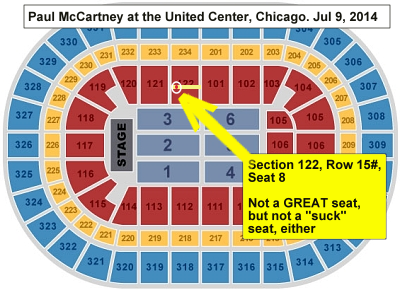 Paul McCartney at Chicago United Center seating chart, xxxxxxxxx