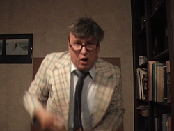 K.L. Storer as Prof. Snicklefritz in improv video audition