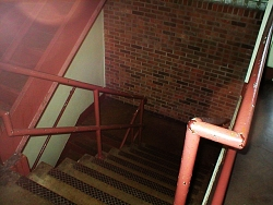 stairwell to the restaurant area
