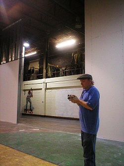 K.L. with a min-DV camera.